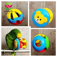 WITTEMY Parakeet Hanging Swing Bite Toy Funny Parrot Toy Bell Ball Budgie Cockatiel Cage