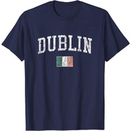 Men's cotton T-shirt Dublin Ireland T-Shirt Vintage Sports Design Irish Flag Tee 4XL , 5XL , 6XL