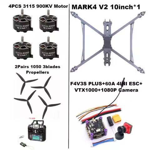 MARK4V2 10inch F4V3S/F4V3S PLUS Flight Control 45/60A 4INI ESC Rack Drone FPV Carbon Fiber PV Racing