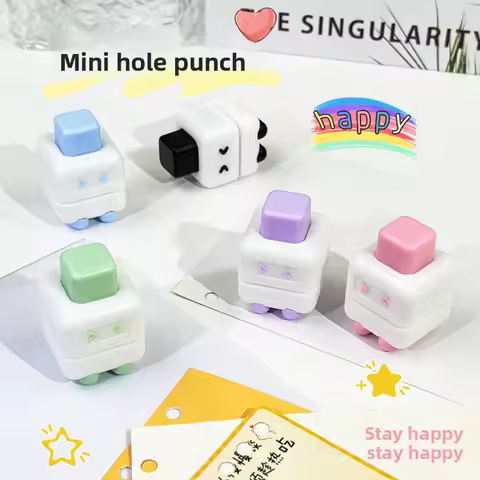 Mini Single Hole Punch for 1-4 A4 Papers Cute School Craft Manual Puncher for DIY Binder Notebook