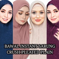 BAWAL INSTANT SARUNG CRUSH PLEATED PLAIN (BORONG SAHAJA)