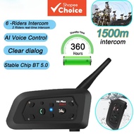 Helmet Intercom Headset Bluetooth V6 PLUS 1500M 6 Riders Duplex Communicator