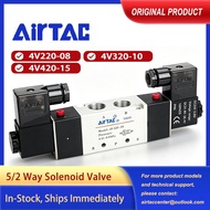AirTAC 4V220-08 4V320-10 4V420-15 Pneumatic Double Solenoid Valve 5/2 Way AC220V DC24V