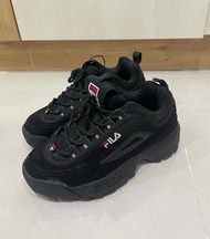 FILA  厚底鞋 增高鞋 老爹鞋 黑色布鞋 鋸齒