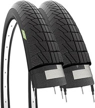 Ecovelò Unisex - Adult Tyre 16 x 1.75 (47-305) for Children's Bike, Road Tyres 2, Black, One Size