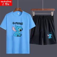 BK191+FF333 {Set Of 2 Pieces} T-Shirt + Shorts Cute Cartoon Printed Soft Fabric Not Sagging Size S-X