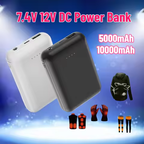 7.4V 12V DC Power Bank 5000mAh 10000mAh Portable Charger External Battery Pack for Cooling Heated Ja
