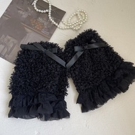 WRC Lace Bowknot Leg Warmers Stylish Warm Lace Trimmed Bowknot Leg Warmers Partys Wear Leg Warmers C