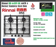 Rinnai RB 64SSV-DL 60CM 4 Burner Stainless Steel Hob | No 1 Brand In Japan - 4 Burner Built-In Hob  - Stainless Steel Top Plate | FREE FAST SAFE DELIVERY