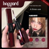 lip gloss lipstick Haggard Double-Headed Lip Gloss Matte Matte Pure Powder Cream Nude Color Lip Glos