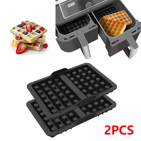 2Pcs Waffle Silicone Baking Pan Mold for Air Fryer Ninja AF500DE SL400EU AF451EU AF400EU AF300EU Air