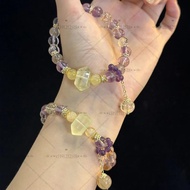 [Dajia Zhenlan Palace Product] Natural Bolivia Amethyst Bracelet Citrine Double-pointed White Crysta