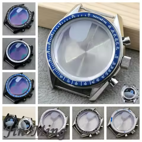 High Quality VK63 39.7mm MoonSwatch Chronograph Metal Case Bezel Fashion Business Watch Sealed Back 