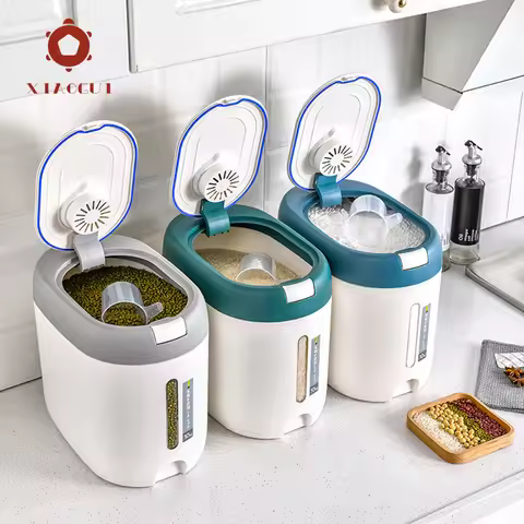 Rice bucket for household use, insect proof, moisture-proof, sealed rice container, food grade stora