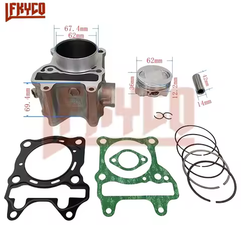 Motorcycle Big Bore 62mm Cylinder Kit Set Motor for Honda WW150D PCX150 2013-2018 12100-KZY-701 1210