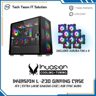Invasion L230 (ATX Gaming Case) + FREE 9 AURORA RGB FAN