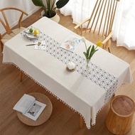 ใหม่ปักผ้าปูโต๊ะโพลีเอสเตอร์เลียนแบบผ้าฝ้ายผ้าลินินที่เรียบง่าย Ins สี่เหลี่ยมปักผ้าปูโต๊ะโต๊ะกาแฟผ้าปูโต๊ะ