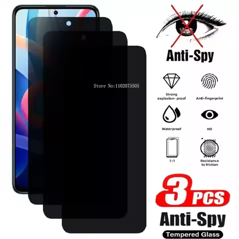 3Pcs Privacy Screen Protector For Xiaomi Redmi K40 K50 K60 Pro Anti-Spy Tempered Glass For Redmi A1 