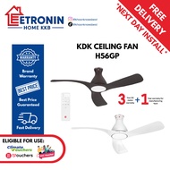 KDK H56GP 56" DC Ceiling Fan w/ light *Climate Voucher Eligible*