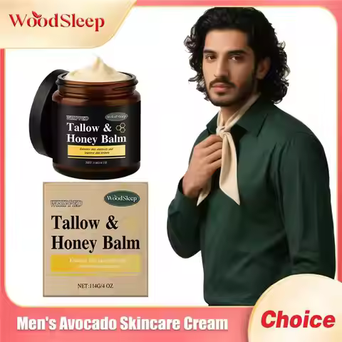 Woodsleep Men's Avocado Skincare Cream Oil-Control Pores Moisturize Skin Lasting Nourishing Fade Fin