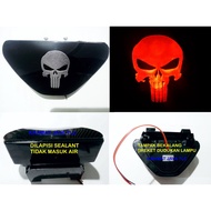 F1 LED BRAKE LIGHT ACRYLIC COVER WITH PUNISHER LOGO ENGRAVING