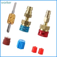 Wor* Connector Conversion Kit for Car Conditioner AC Charging R1234YF to R134A Quick Coupler Adapter