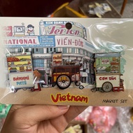【Shipment within 24 hours‌】 Set Magnet Peti Sejuk 3in1 Makanan Jalanan Vietnam Kereta Makanan Baguet