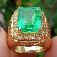 CINCIN PERMATA  EMERALD BERYL ZAMRUD COLOMBIA CO ORIGINAL / SIZE SEDANG