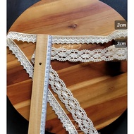 LyNa- [5 meter roll] Cream cotton lace ribbon 2cm to 4cm
