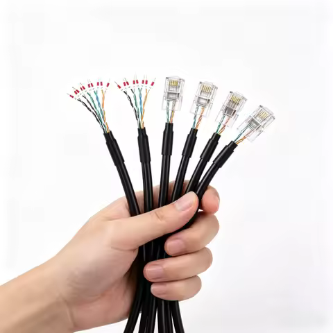 RJ50/RJ11/RJ12/RJ45/RJ48 Terminal Wire with Number Tube 8P8C P6C 10P10C RJ45 Crystal Head to 232 Sin