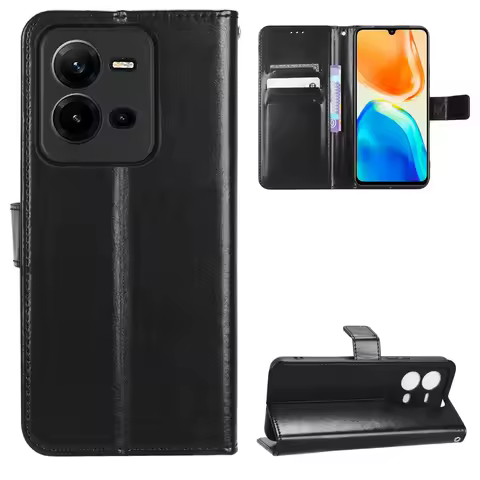 For Vivo V25 5G Case Luxury Flip PU Leather Wallet Lanyard Stand Case For Vivo V25 V 25 VivoV25 Phon