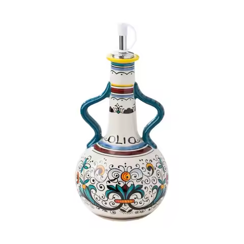 Bohemia Oil Storage Dispenser Underglaze Embossed Container Ceramic Household Oil Bottle Oil Vinegar