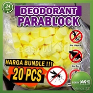 EASYWARE 2024 [20PCS SET BUNDLE] Para Block Deodorant Toilet Ubat Gegat Serai Wangi Penghalau Lipas 