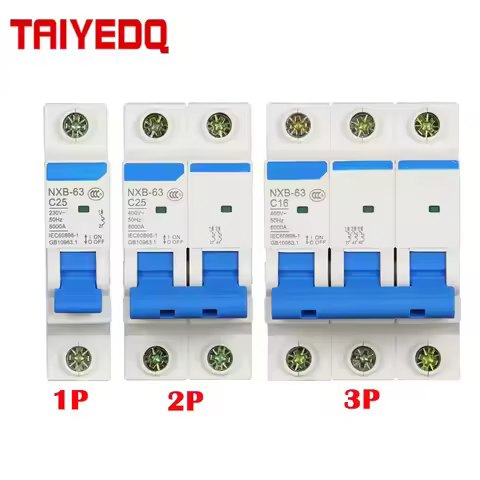 Circuit breaker NXB-63 1P 2P 3P 4P 1A 2A 3A 6A 10A 16A 20A 25A 32A 40A 63A 230V 220V 50HZ Miniature 