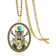 LIKGREAT Stainless Triple Moon Goddess Necklace Hekate Pendant Pagan Witchy Jewelry Gifts for Women 