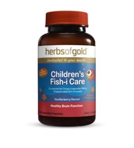 《澳洲&amp;加拿大代購》🇦🇺🇨🇦直送 澳洲Herbs of Gold Children's Fish-i Care 60 Capsules小童魚油丸60粒裝