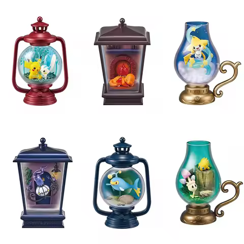 Re-Ment Pokémon LANTERN DIORAMA Pikachu&Pachirisu Charmander Jirachi Chandelure Lantern Nemasyu&Bach