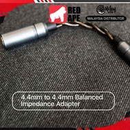 HiBy Balanced Impedance Adapter: 4.4mm to 4.4mm Balanced Earphone and Headphone Adapter (4.4)