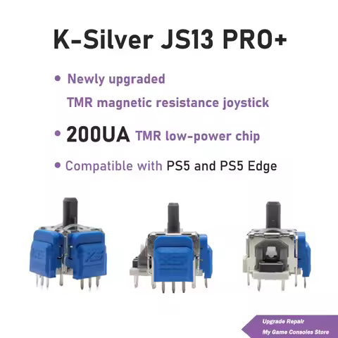 2/4/6/8/10pcs K-Silver JS13 PRO+ TMR Electromagnetic Joystick for PS5 Controller 3D Analog Thumbstic