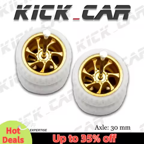 1/64 Model Car Wheels with Rubber Tires White Tires Refitting Parts for Diecast Vehicle Hot Wheels M