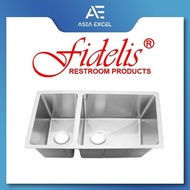 FIDELIS FSD-21306 DOUBLE BOWL STAINLESS STEEL KITCHEN SINK