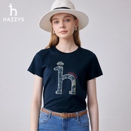 Ready Hazzys Women's Cotton Printed Short Sleeve Round Neck T-Shirt - High Quality