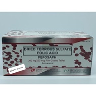 Ferrous Sulfate + Folic Acid  FEFOSAPH Box of 100 Tablets