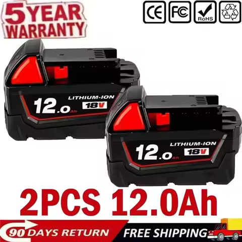 DHL 18V 12Ah For Milwaukee M18 Battery Li-Ion Replacement Battery For Milwaukee 18V M18 48-11-2830 0