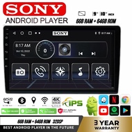 [6GB RAM+64GB ROM] SONY Style Android Player 9"10 inch Quad Core Car Multimedia MP5 Player Wifi