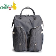 SiamChoice กระเป๋าคุณแม่ กระเป๋าเป้สะพายหลัง กระเป๋าเป้อ้อมเด็ก ความจุขนาดใหญ่และมีเปลเด็กแบบเตียงนอนพร้อมแผ่นรองสำหรับเดินทางกลางแจ้ง