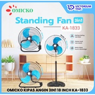 VICTORIUM - OMICKO KA-1833 STANDING FAN FLOOR/ TABLE/ TORNADO IRON WALL/ 3IN1 STAND WALL/ 18 INCH DE