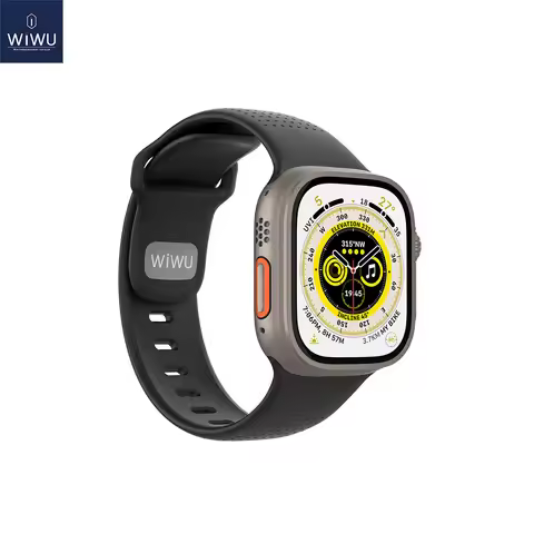 WiWU Fluororubber Silicone Watch Band for Apple Watch Ultra 3 2 1 Sport Watch Strap 49mm 46 Fearless