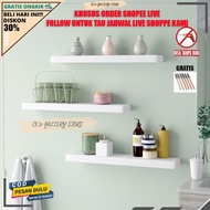 KAYU Shelf Board Decoration Shelf (Specially ORDER When SHOPEE LIVE) Flower Storage Book Cosmetics makeup Make up Kitchen Spices Wall Decoration Wall Mounted 3pcs Living Room Bedroom Boys Wooden Stacking Minimalist Versatile