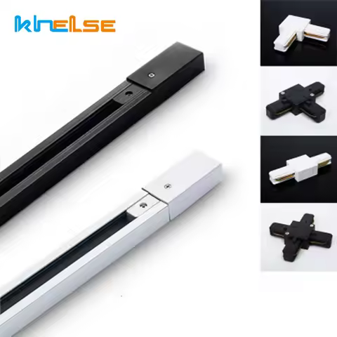 0.5M Aluminum LED Track Lamp Rail White/Black 2 Wire Electried Rail Connector For Store Shop Ceiling